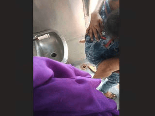 Couple fucking inside toilet of train secretly recorded by copassangers 2